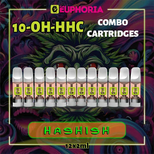 10-OH-HHC Vape Cartridge 2ml x 12 Hashish 95% | E-Euphoria