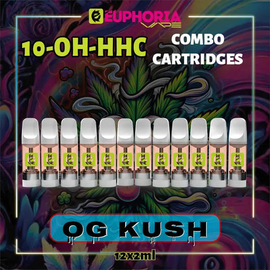10-OH-HHC Vape Cartridge 2ml x 12 OG Kush 95% | E-Euphoria