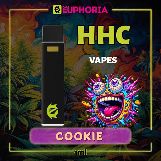 1 x HHC Vape του E-Euphoria Ελλάδα, που περιέχει 1ml του 95% HHC και γεύση τερπενίου του Cookie, άρωμα μπισκότων για ευφορικό και χαλαρωτικό αποτέλεσμα.